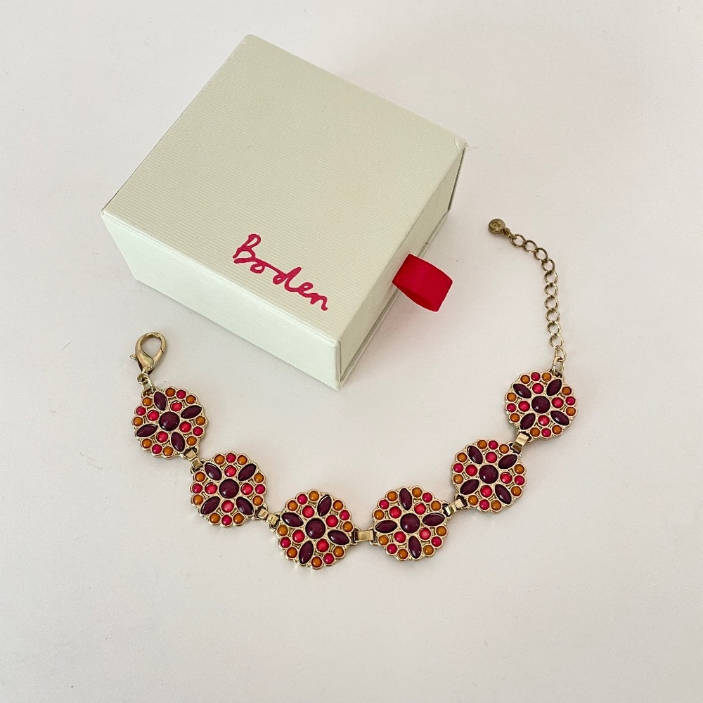 Boden Pretty Disc Bracelet Fuchsia Pink NEW